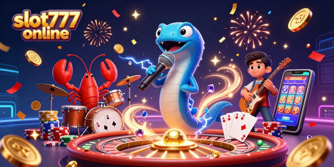 Experience the excitement of slot777 online with a vibrant underwater casino scene featuring animated characters and dynamic game elements.
