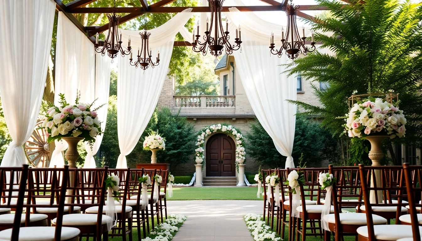 Capture the romance of the Best Wedding Venue Jacksonville with an elegant setup featuring beautiful floral arrangements.
