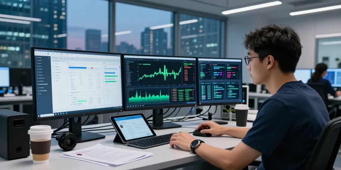 Using a free AI image detector to analyze images in a modern digital lab.