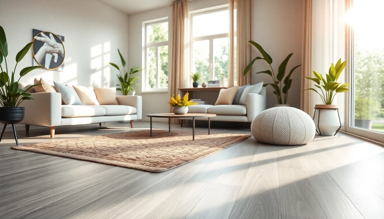 Showcase of the best lvp flooring in a stylish modern living room with natural lighting.