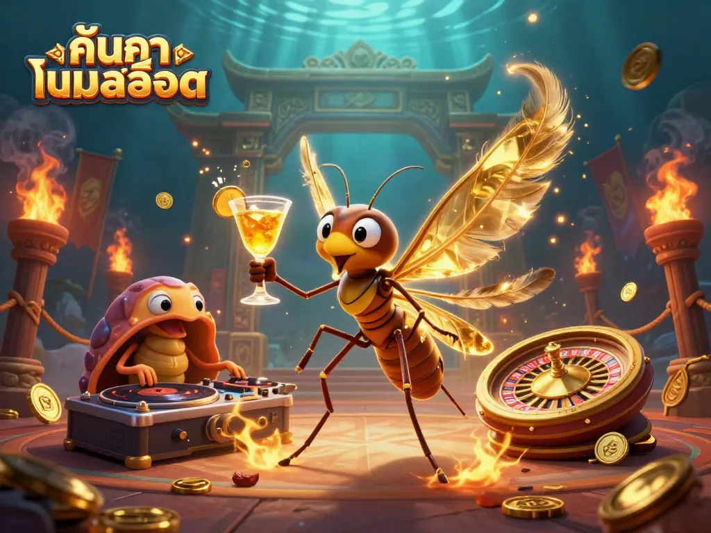 Engage in exciting gambling with ค้นหาเกมสล็อต featuring animated casino characters and vibrant elements.