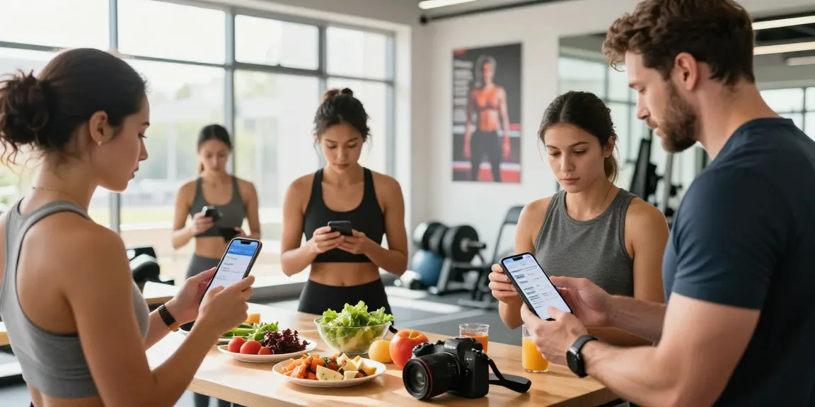 Group in gym using the best macro tracker app for meal logging and coaching.