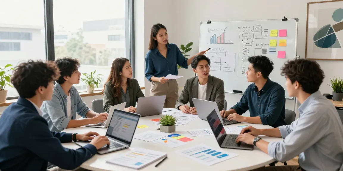 Innovative workspace showcasing collaboration at https://www.startsomethingpc.com, with professionals brainstorming in a modern office.