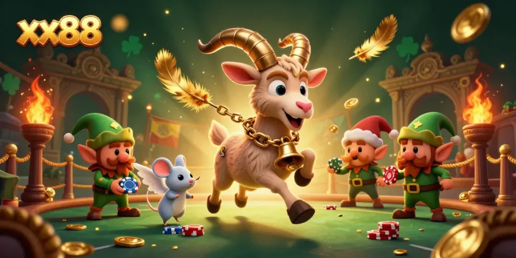 Join the festive chaos at xx88’s thrilling holiday-horror casino with animated characters in action.