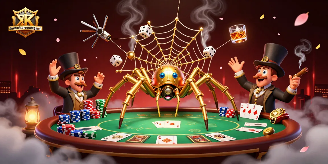 Catch the action at abrirmicorreodegmail, featuring a steampunk spider in a vibrant casino scene.