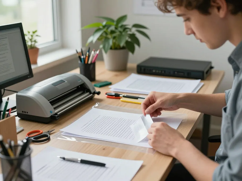 bóc lớp ép plastic while ensuring document safety and quality preservation in a modern workspace