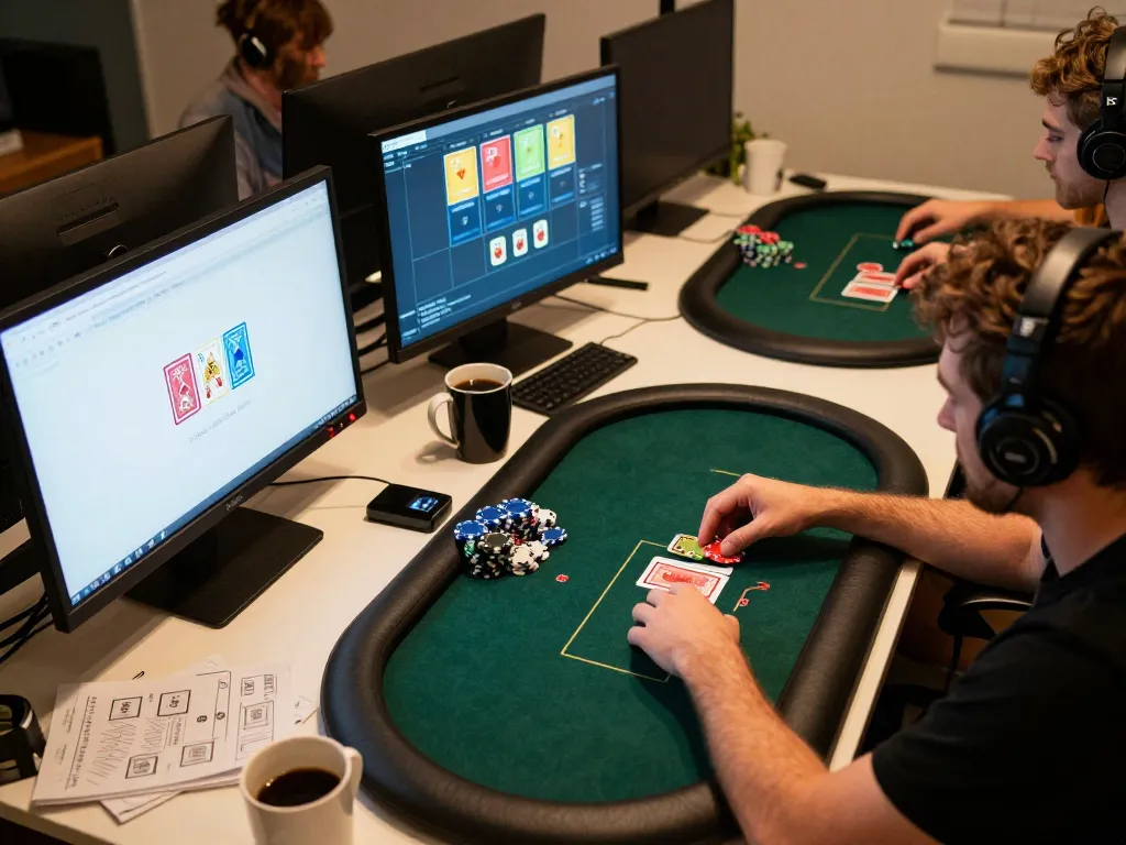 Players enjoy MM88 online poker, engaging in strategic gameplay with chips and cards visible.
