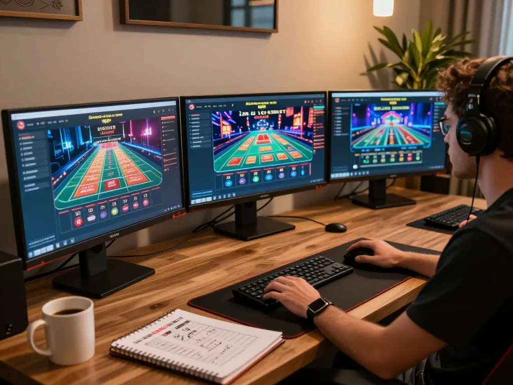 Engaging online gaming setup showcasing bet bet actions with vibrant casino interface