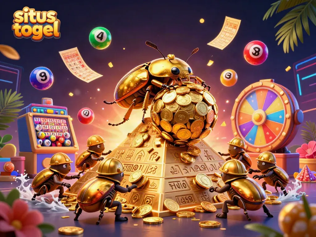 Experience the thrill of situs togel with vibrant lottery elements and dynamic 3D characters.