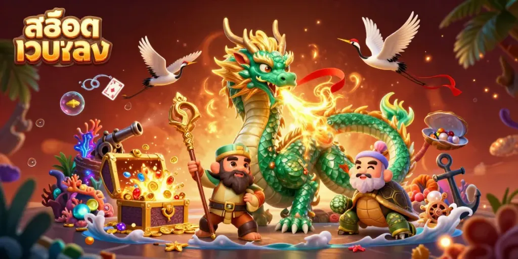 Experience the thrill of สล็อตเว็บตรง with a powerful dragon and dynamic casino elements.
