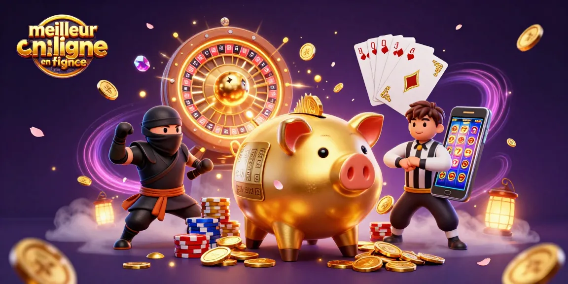 Découvrez le meilleur casino en ligne France avec ce visuel captivant et ludique, célébrant l'univers du jeu.