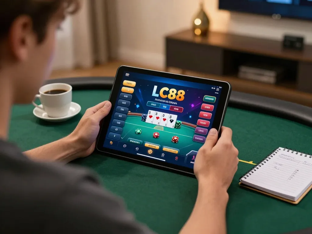 Engage in strategic online gaming at LC88 with a vibrant poker interface.