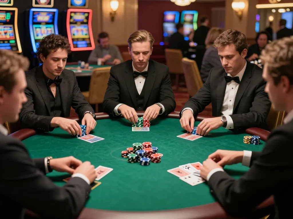 Players engage in strategic gameplay at a 58win poker table with chips and cards in action.