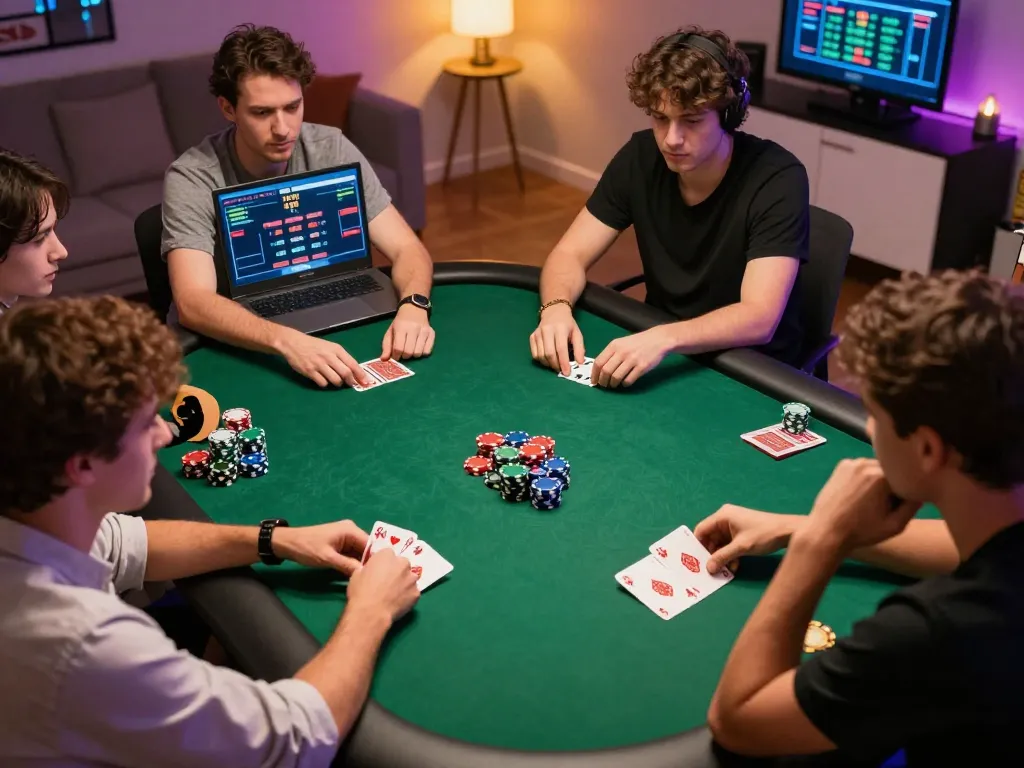 Players engage in an online poker game on 88clbgo, showcasing strategic moves and vibrant atmosphere.