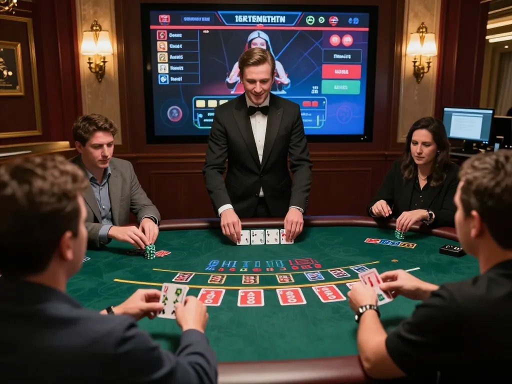 Players engage in a live dealer blackjack game, showcasing win678's thrilling online casino experience