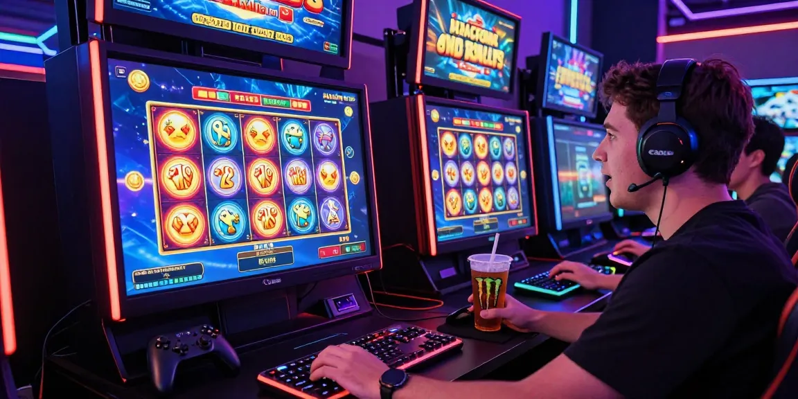 Super59: Pemain terlibat dalam permainan slot online dengan suasana ceria dan grafik menarik.