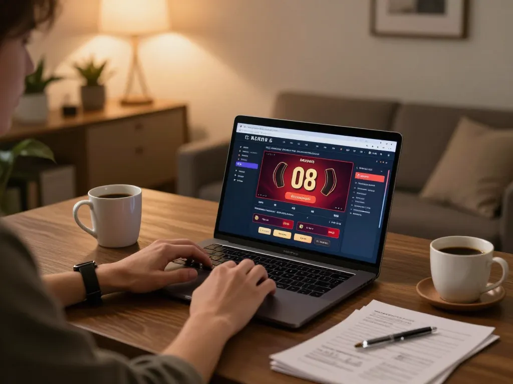 Engaging online gambling experience at O8 casino with focused player and strategic elements.