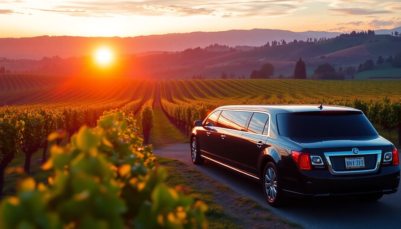 Enjoy breathtaking langley wine tours with a luxurious limousine amidst scenic vineyards.