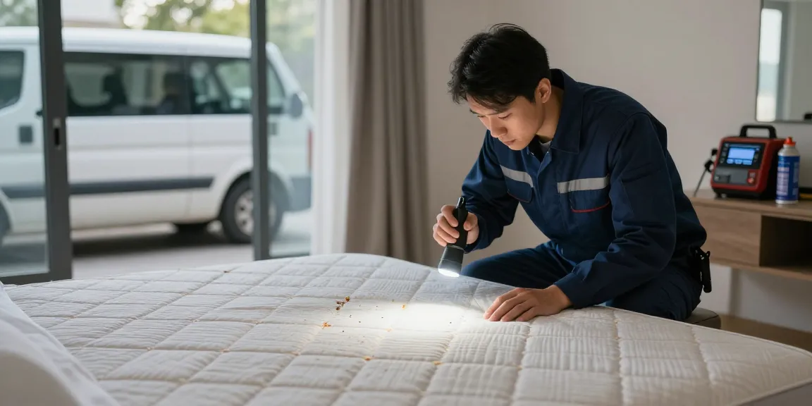 Professional bed bug removal process showcasing discreet inspection methods in a residential environment