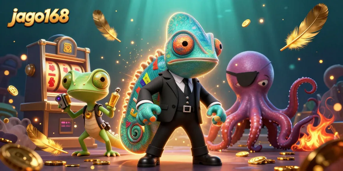 Play engaging online games at jago168, featuring vibrant characters in action amidst casino excitement.