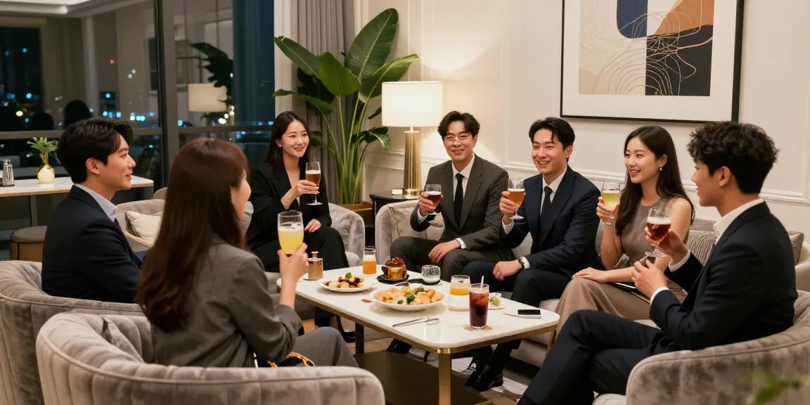 강남 구구단에서 친구들과 함께하는 사교 모임의 우아한 모습.