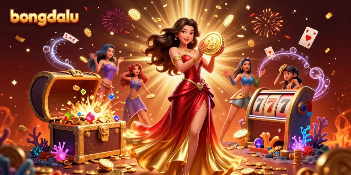 Bongdalu enhances your gaming experience with a stunning illustration depicting rich golden coins and a glamorous atmosphere.
