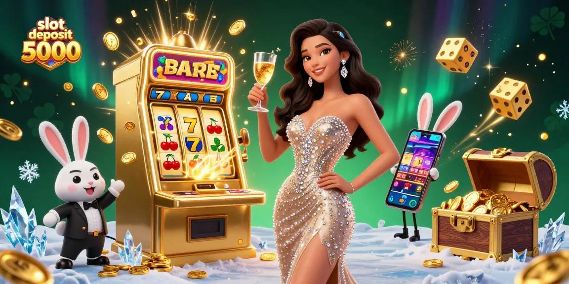 Experience thrilling wins with slot deposit 5000 as the jackpot slot machine explodes with coins and excitement.