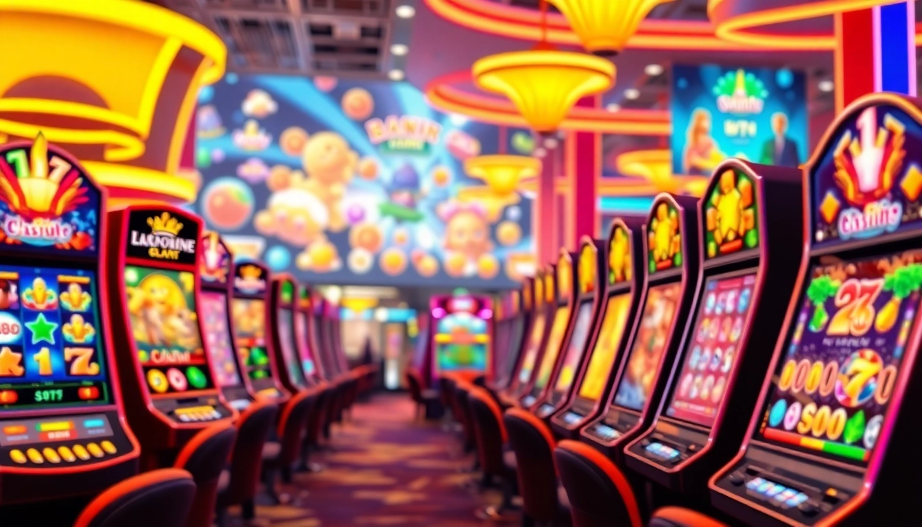 Experience thrilling Online slots Uk with colorful machines in an energetic casino atmosphere.
