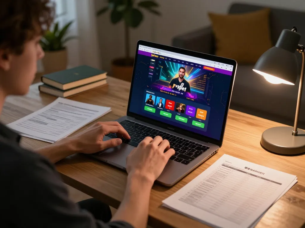Engage with v9bet's online gaming interface while managing bankroll in a cozy home setup
