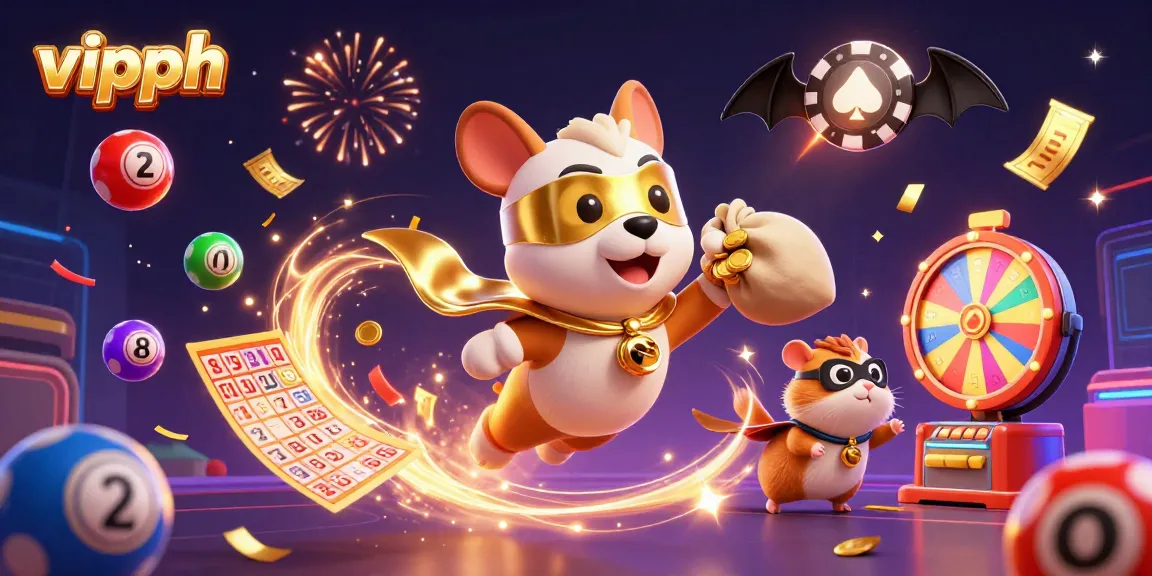 Join the excitement at vipph, featuring a lively 3D superhero scene with colorful casino elements.