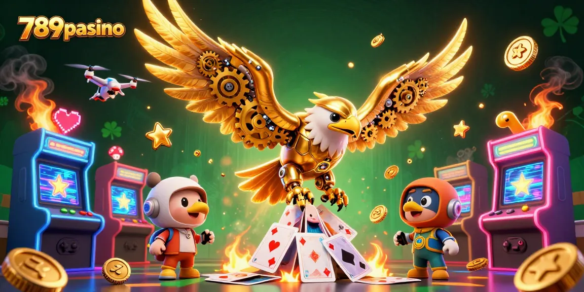 Dive into exciting gameplay with the vibrant 789p casino illustration showcasing a golden eagle in action.