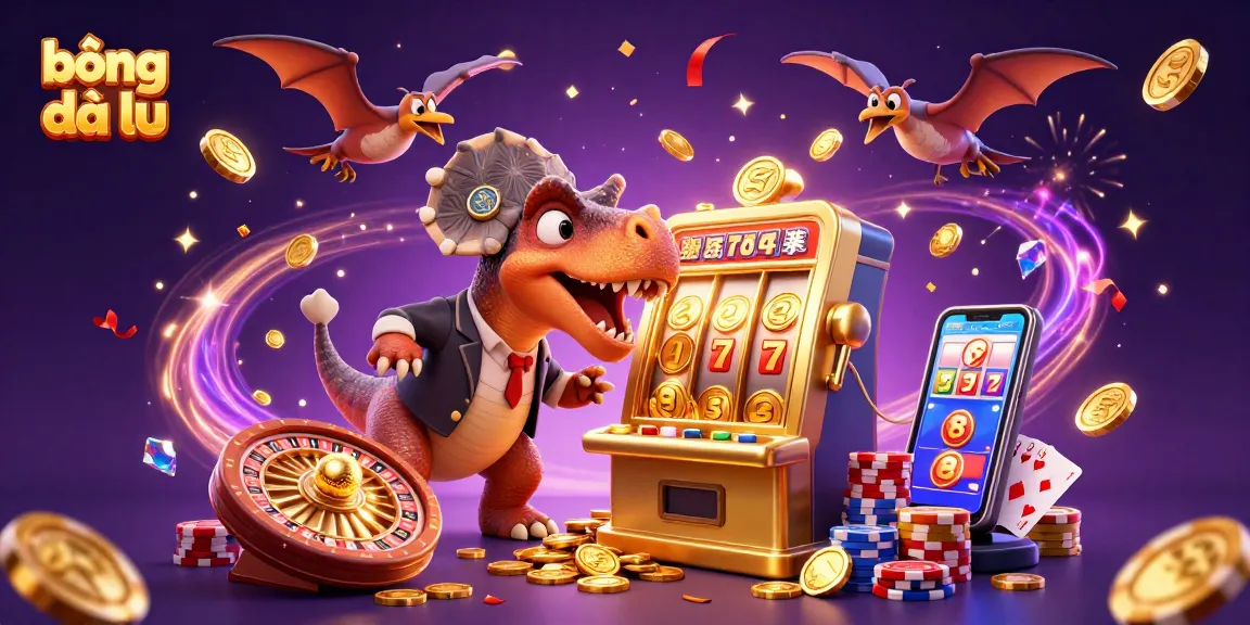 Watch the pachycephalosaurus dominate a golden slot machine in an exciting bóng đá lũ scene packed with coins!