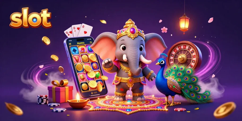 Engage with slot gameplay featuring vibrant 3D characters and visual effects, celebrating big wins.