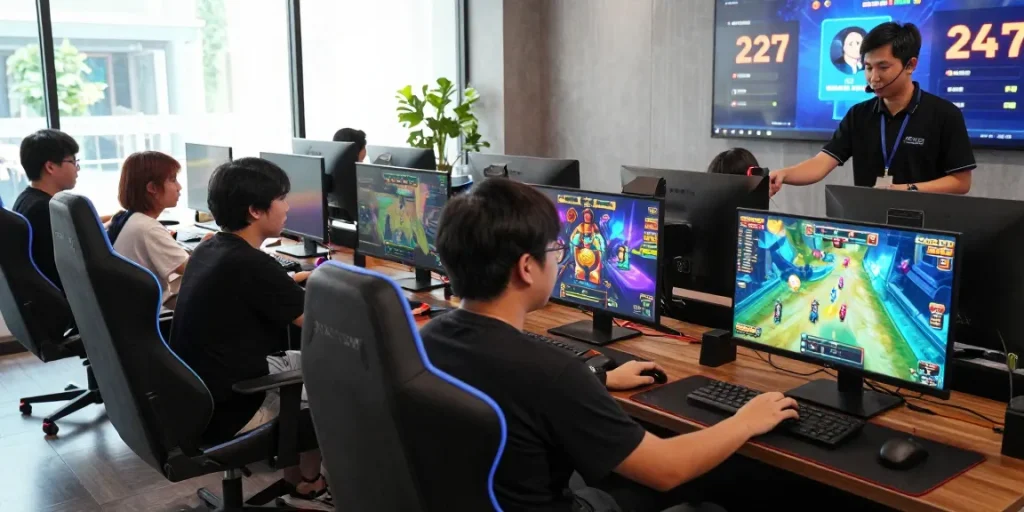 NAGA2000 interactive gaming scene with diverse players enjoying engaging digital experiences.
